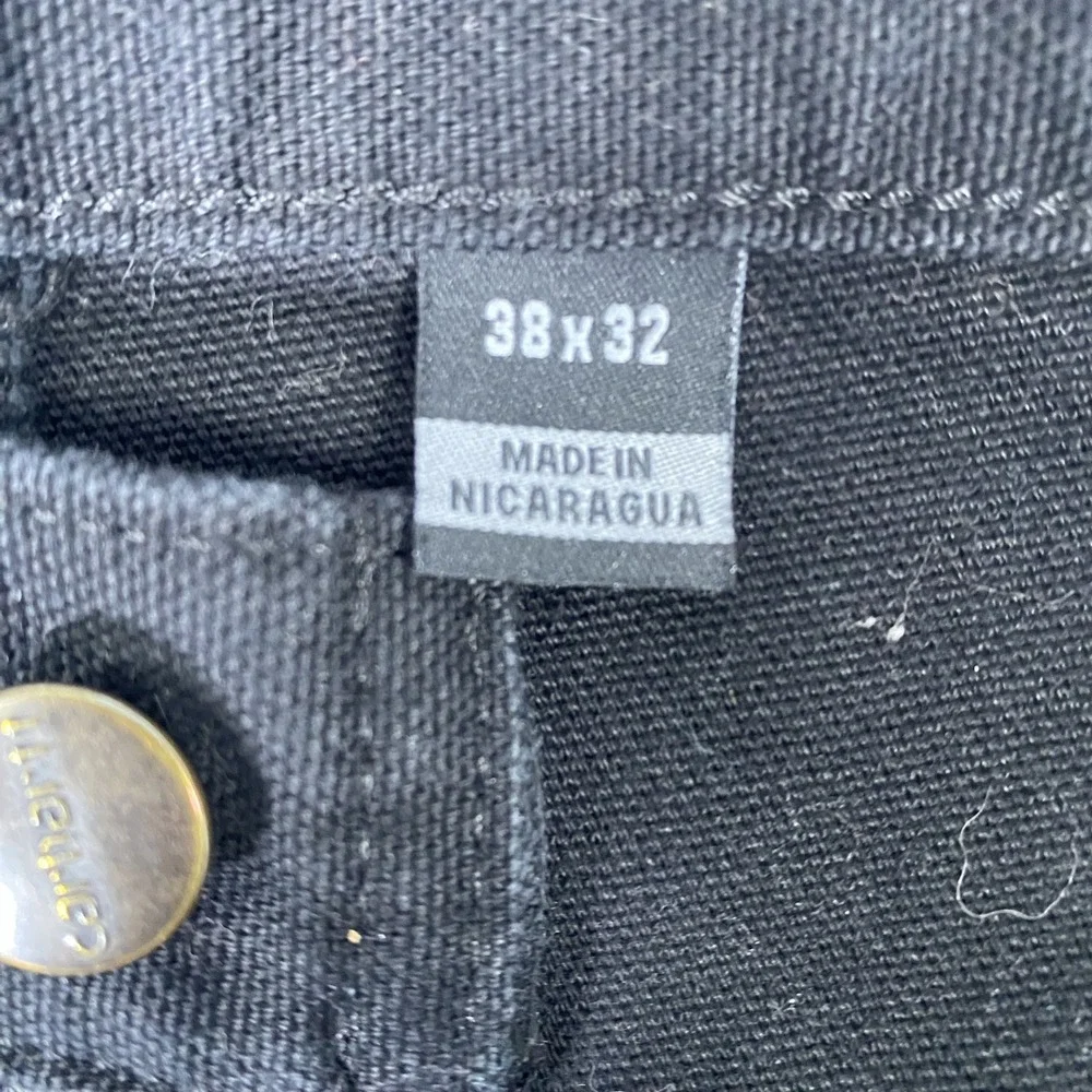 Carhartt Carpenter Pants Mens 38x32 Black Loose Fit Canvas Work B11-BLK